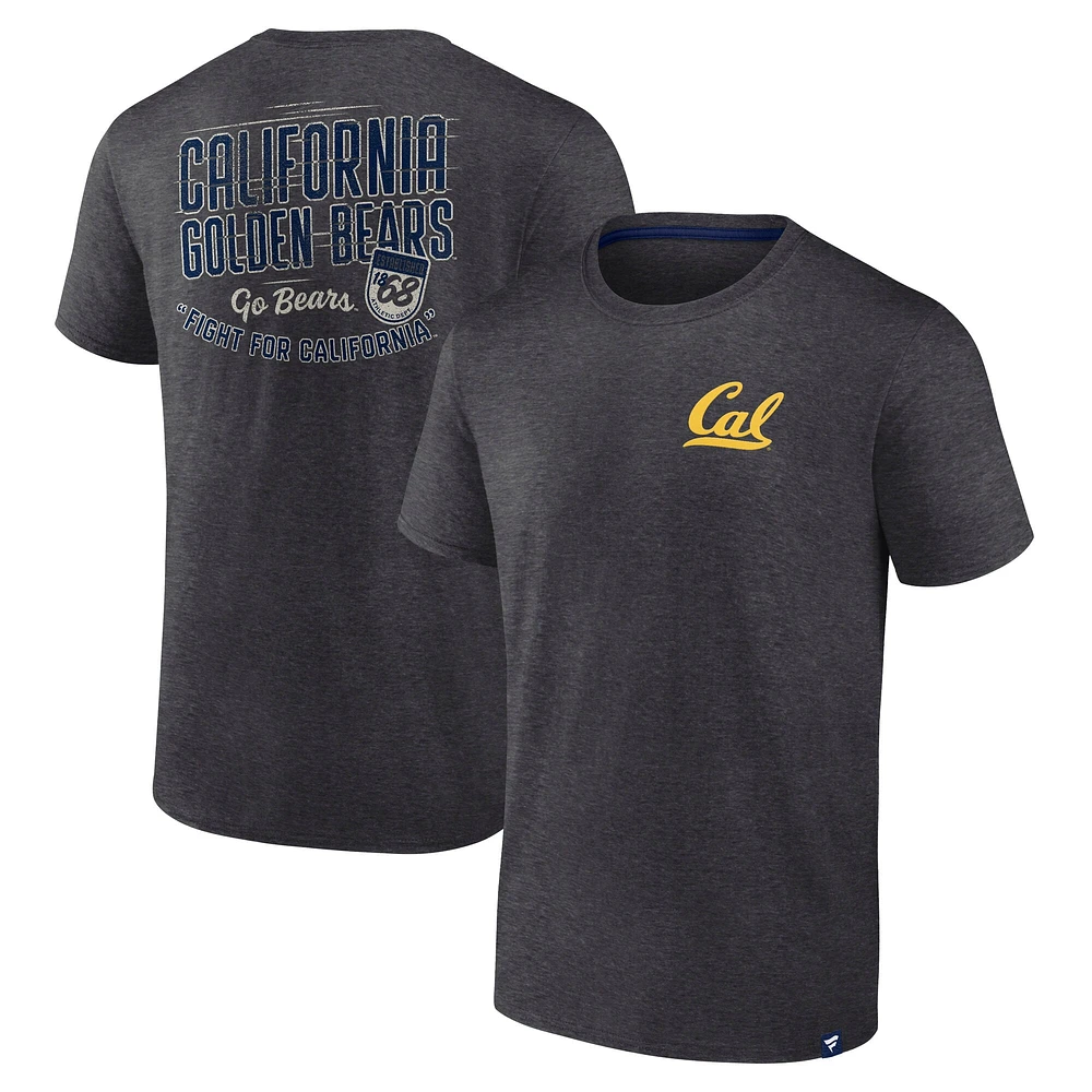 T-shirt emblématique des Cal Bears pour hommes Fanatics Heather Charcoal