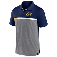 Men's Fanatics Navy/Heathered Gray Cal Bears Split Block Color Polo