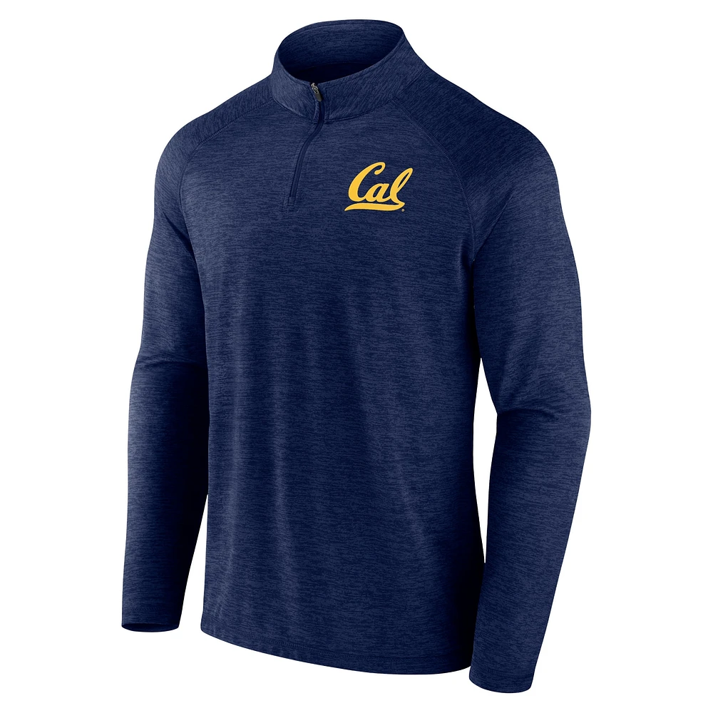 Men's Fanatics  Navy Cal Bears Primary Logo Raglan Quarter-Zip Top