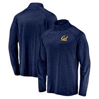 Men's Fanatics Navy Cal Bears Striated Raglan Lightweight Quarter-Zip Top