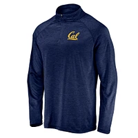 Men's Fanatics Navy Cal Bears Striated Raglan Lightweight Quarter-Zip Top