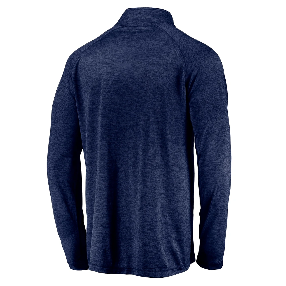 Men's Fanatics Navy Cal Bears Striated Raglan Lightweight Quarter-Zip Top