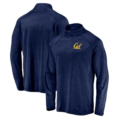 Haut léger à quart de zip rayé raglan Fanatics Navy Cal Bears pour hommes