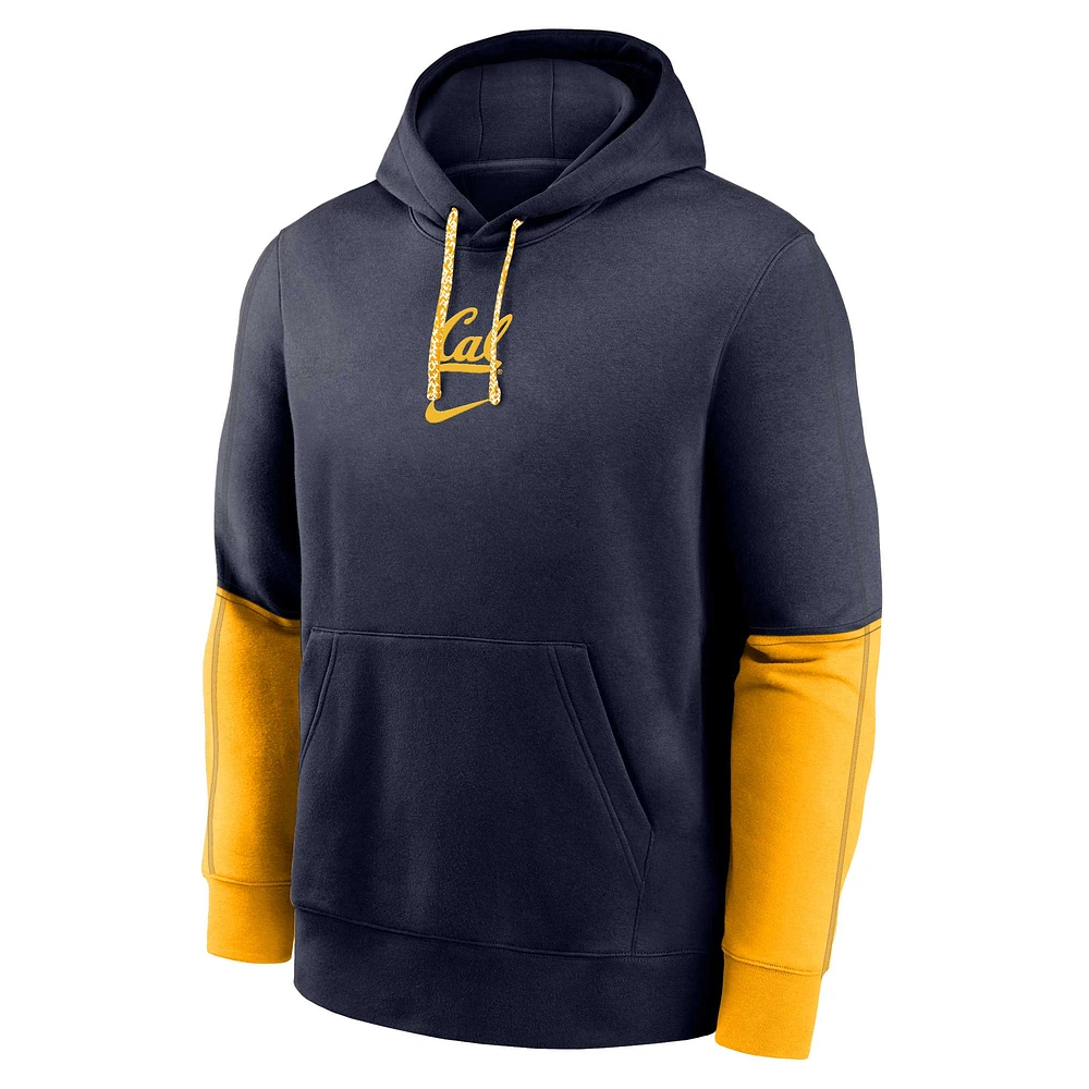 Men's Nike Navy Cal Bears 2024 Sideline Club Fleece Pullover Hoodie