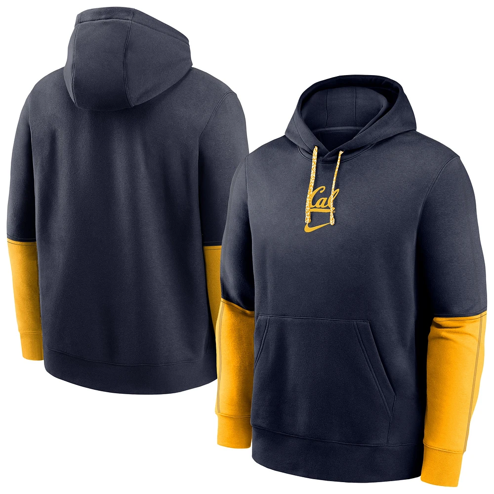 Men's Nike Navy Cal Bears 2024 Sideline Club Fleece Pullover Hoodie