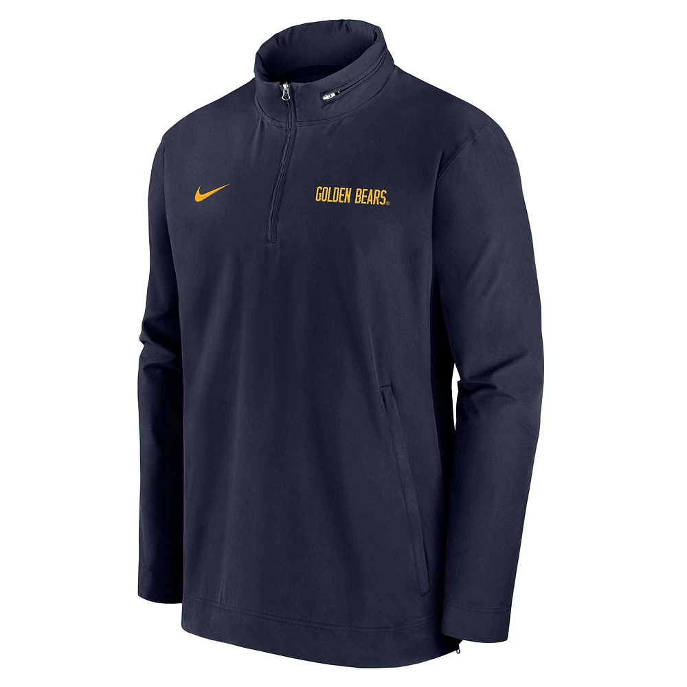 Men's Nike Navy Cal Bears 2024 Sideline Coach Quarter-Zip Hoodie Jacket