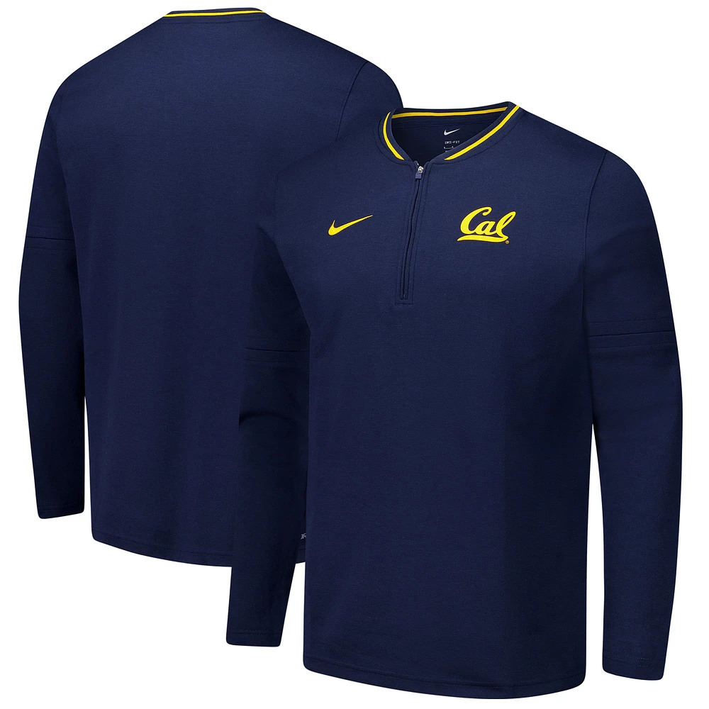 Veste à quart de zip Nike Cal Bears Coaches pour homme bleu marine