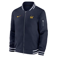 Veste aviateur entièrement zippée Nike bleu marine Cal Bears pour homme