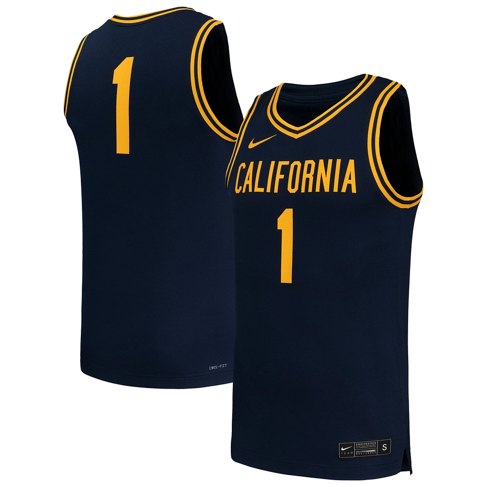 Men's Nike #1 Navy Cal Bears Replica Basketball Jersey