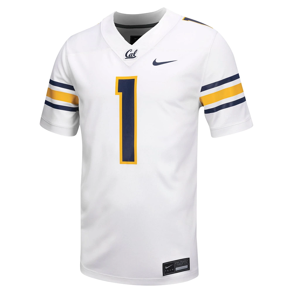 Maillot de football Nike #1 Cal Bears Untouchable pour homme, blanc