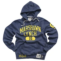Men's Roots of Fight Marshawn Lynch Navy Cal Bears Name & Number Tri-Blend Pullover Hoodie