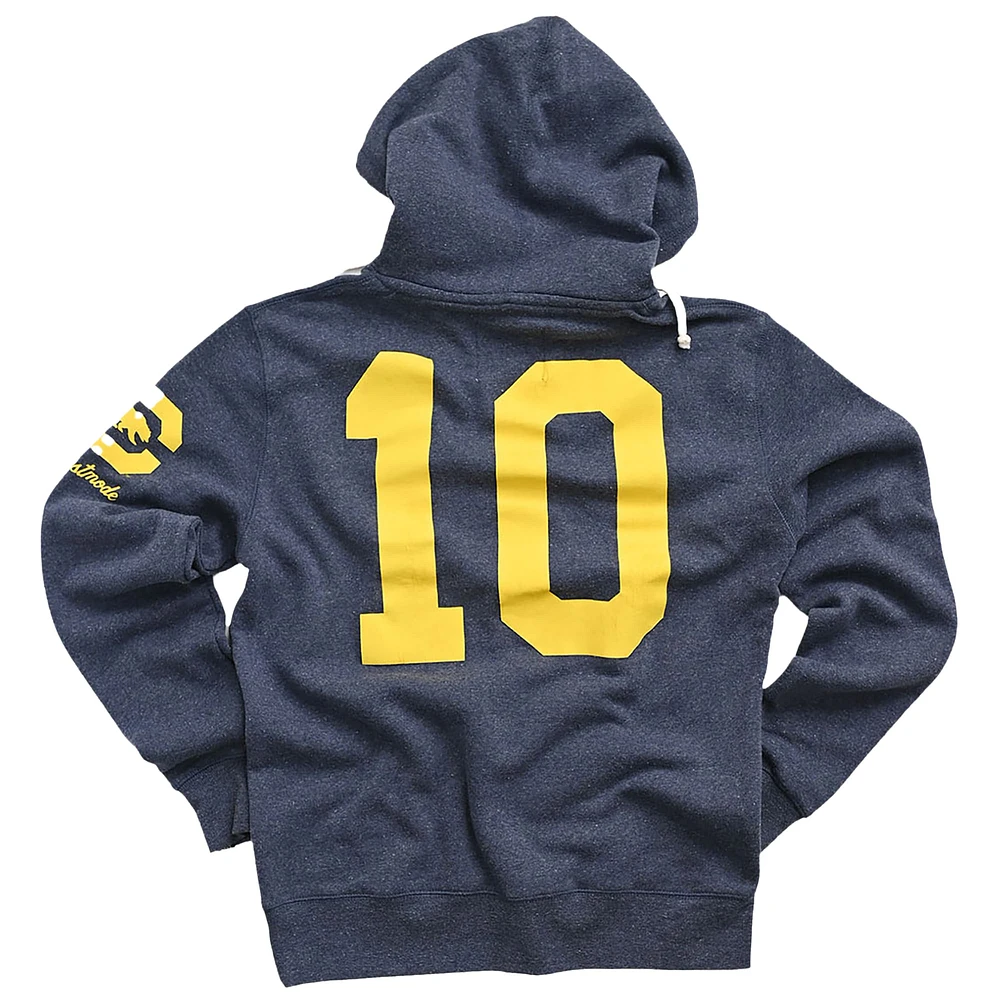 Men's Roots of Fight Marshawn Lynch Navy Cal Bears Name & Number Tri-Blend Pullover Hoodie