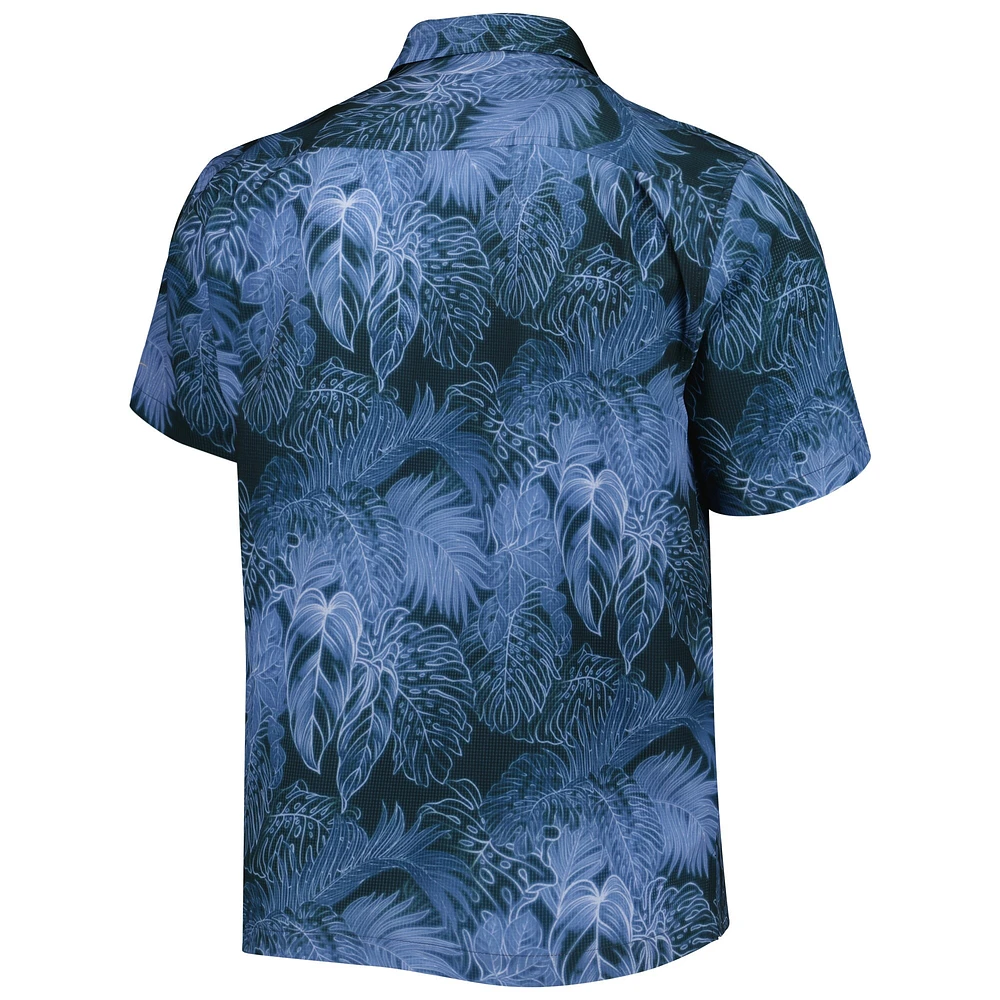 Chemise de camp boutonnée pour homme Tommy Bahama Navy Cal Bears Coast Luminescent Fronds IslandZone