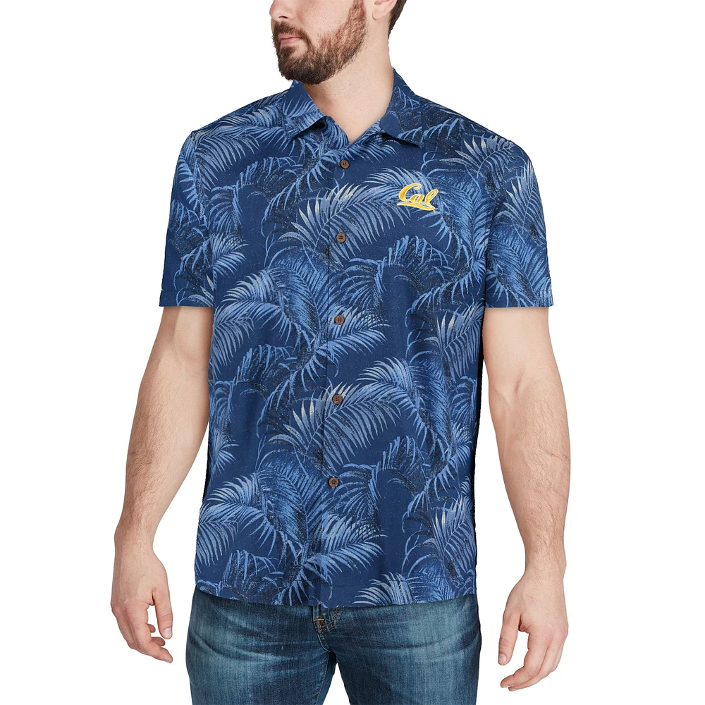 Chemise de camp en soie Fez Fronds bleu marine Tommy Bahama pour homme