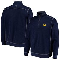 Men's Tommy Bahama Navy Cal Bears Sport Tobago Bay Tri-Blend Mock Neck Half-Zip Jacket