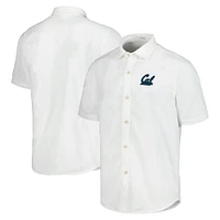 Chemise boutonnée Tommy Bahama White Cal Bears Coconut Point Palm Vista IslandZone Camp pour hommes