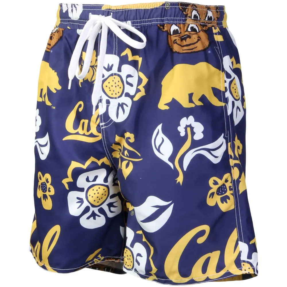 Wes & Willy - Cal Bears Short de bain à logo fleuri pour homme Bleu marine