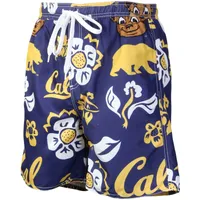 Wes & Willy - Cal Bears Short de bain à logo fleuri pour homme Bleu marine