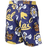 Wes & Willy - Cal Bears Short de bain à logo fleuri pour homme Bleu marine