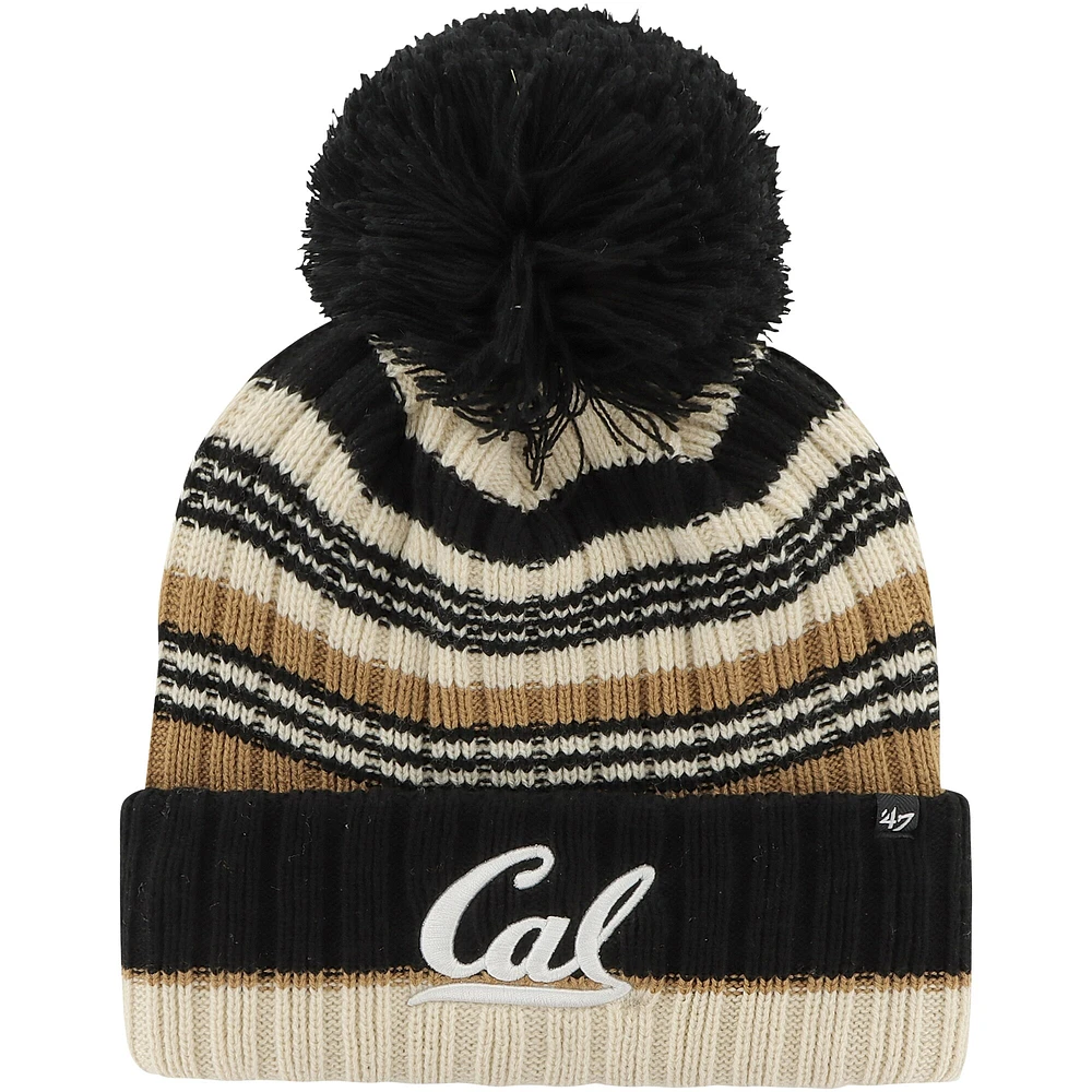 Bonnet en tricot à revers Barista '47 Khaki Cal Bears pour femmes avec pompon