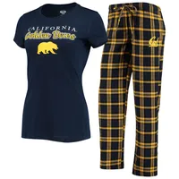 Women's Concepts Sport Navy Chicago Bears Plus Size Badge T-Shirt & Flannel Pants Sleep Set