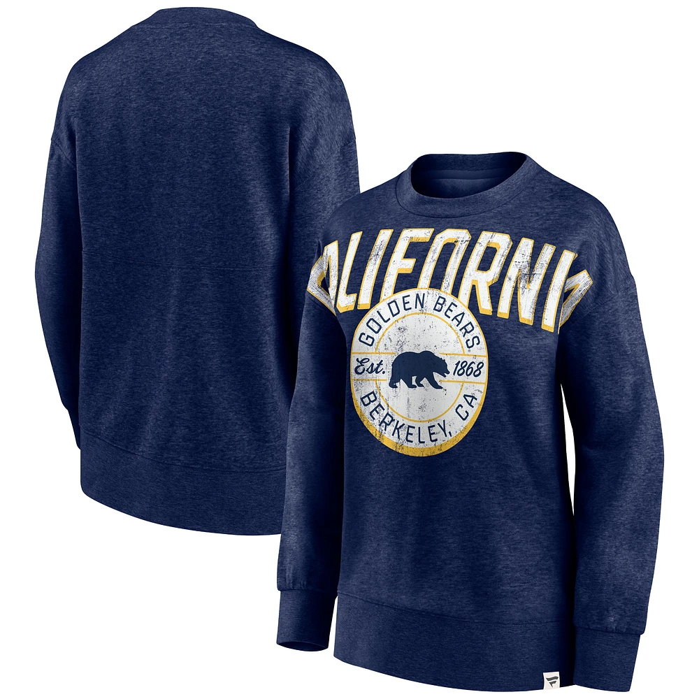 Sweat-shirt Fanatics Heathered Navy Cal Bears Jump Distribution pour femmes