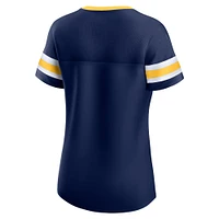 Women's Fanatics  Navy Cal Bears Iconic Athena Lace-Up T-Shirt