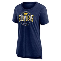 Women's Fanatics Navy Cal Bears True Classics Break It Down Tri-Blend T-Shirt