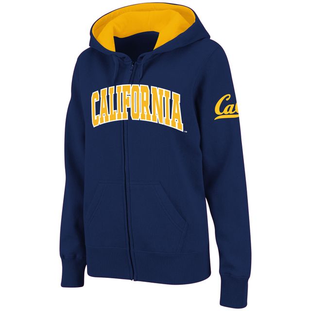 Sweat à capuche entièrement zippé Stadium Athletic Navy Cal Bears Arched Name pour femmes