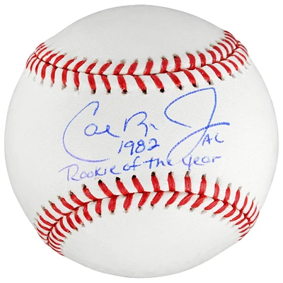 Cal Ripken Jr. Autographed Baseball with "1982 Rookie of the Year" Inscription