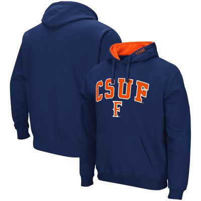 Men's Colosseum Navy Cal State Fullerton Titans Arch and Logo Pullover Hoodie