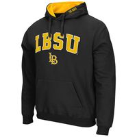 Men's Colosseum Black Cal State Long Beach The Arch and Logo Pullover Hoodie