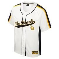 Men's Colosseum Cream Cal State Long Beach The Ruth Button-Up Baseball Jersey