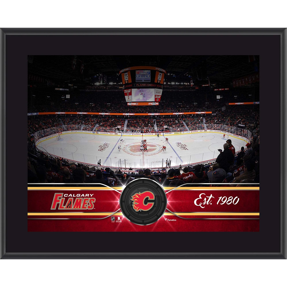 Plaque d'équipe sublimée des Flames de Calgary 10,5" x 13"