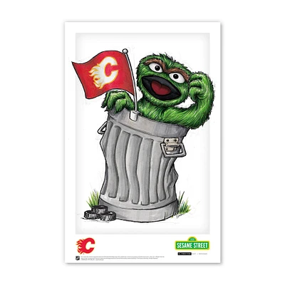 Affiche Sesame Street des Flames de Calgary (11 po x 17 po)