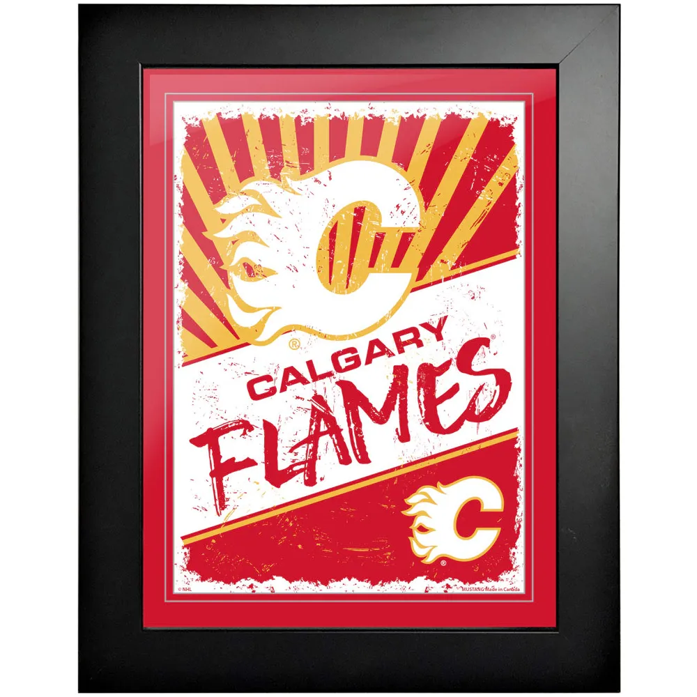 Flames de Calgary - Art encadré classique 12'' x 16''