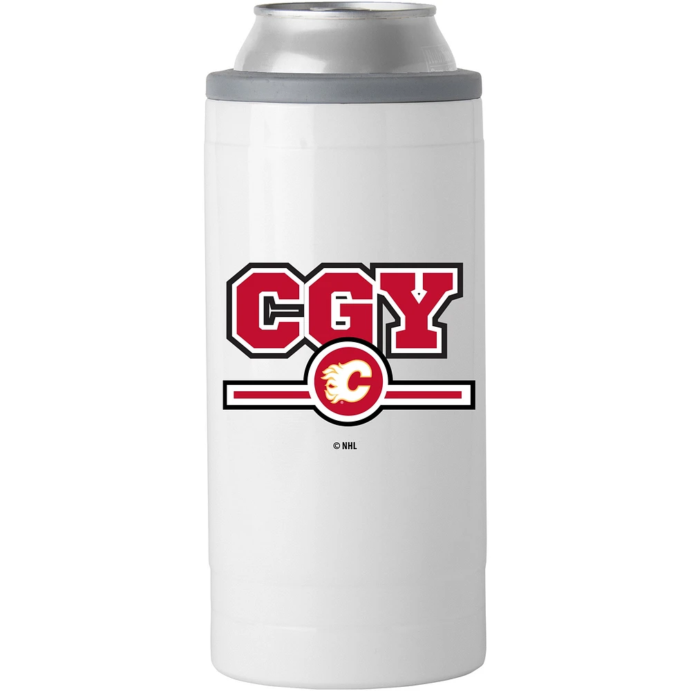 Flames de Calgary 12oz. Refroidisseur de canettes mince Letterman