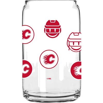 Calgary Flames 16oz. Smiley Can Glass