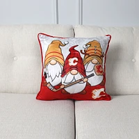 Coussin décoratif gnome des Flames de Calgary 18" x 18"