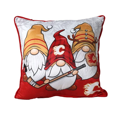 Coussin décoratif gnome des Flames de Calgary 18" x 18"