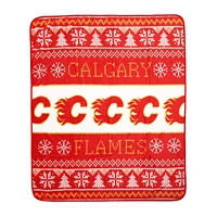 Calgary Flames 2-Pack 50" x 60" Holiday Throw Blanket and Cushion Set