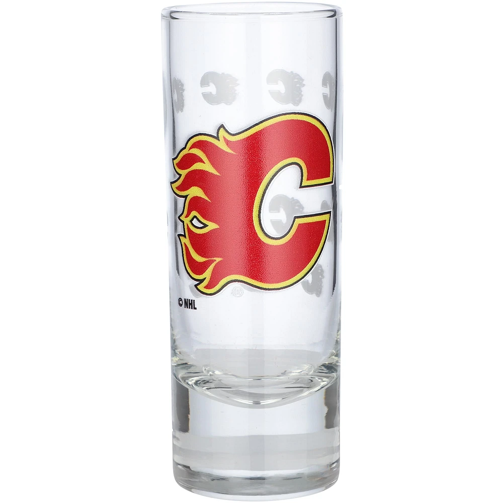 Flames de Calgary 2,5 oz. Grand verre à shot gravé en satin