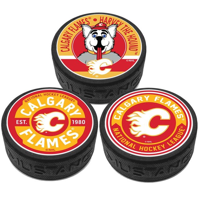 Flames de Calgary - Paquet de 3 rondelles