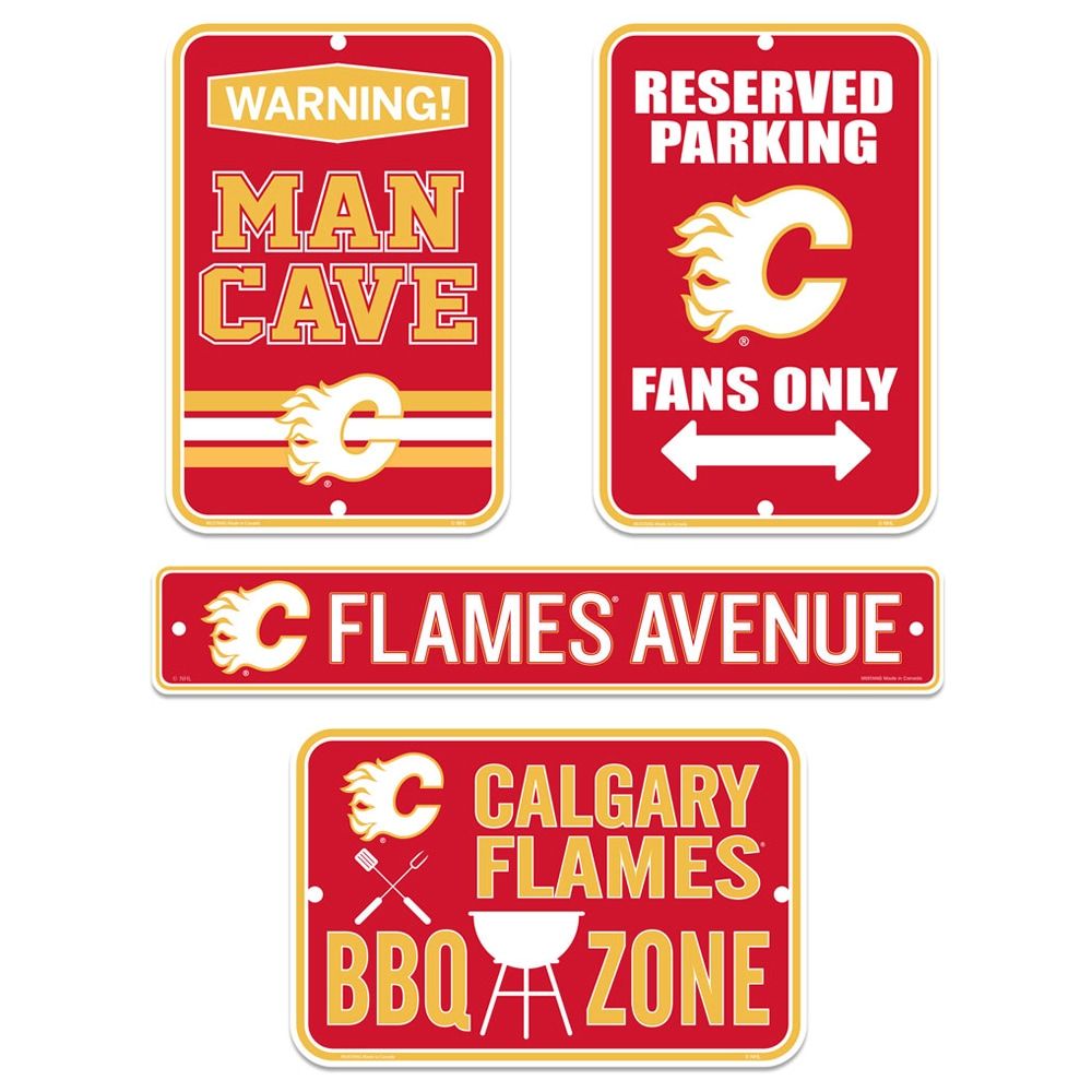 Calgary Flames 4-Piece Fan Sign - Set