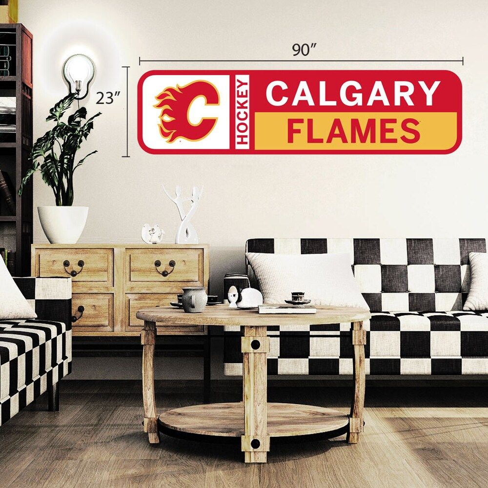 Calgary Flames 90'' x 23'' Team Logo Repositionable Wall Decal