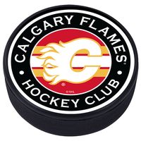 Calgary Flames Domed Team Stripe Puck