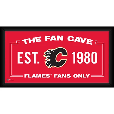 Collage de grotte de fans encadré par les Flames de Calgary de 10 po x 20 po