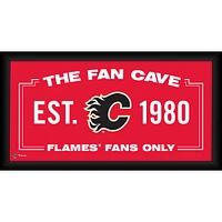 Collage de grotte de fans encadré par les Flames de Calgary de 10 po x 20 po