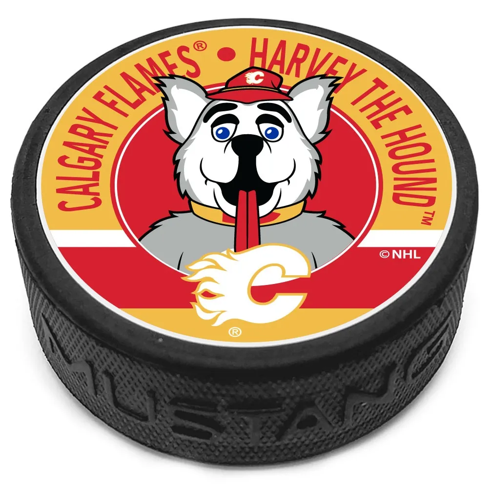 Flames de Calgary - Rondelle de hockey de conception de mascotte