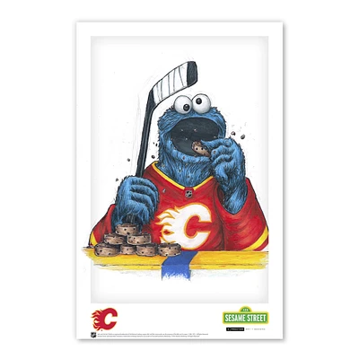 Cookie Monster Calgary Flames 11" x 17" Sesame Street Poster Print